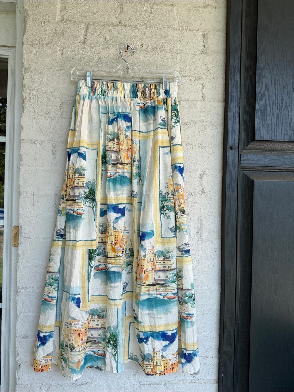 Elie Tahari Cotton Voile Mediterranean Print Maxi Skirt Size XS - Picture 7 of 12